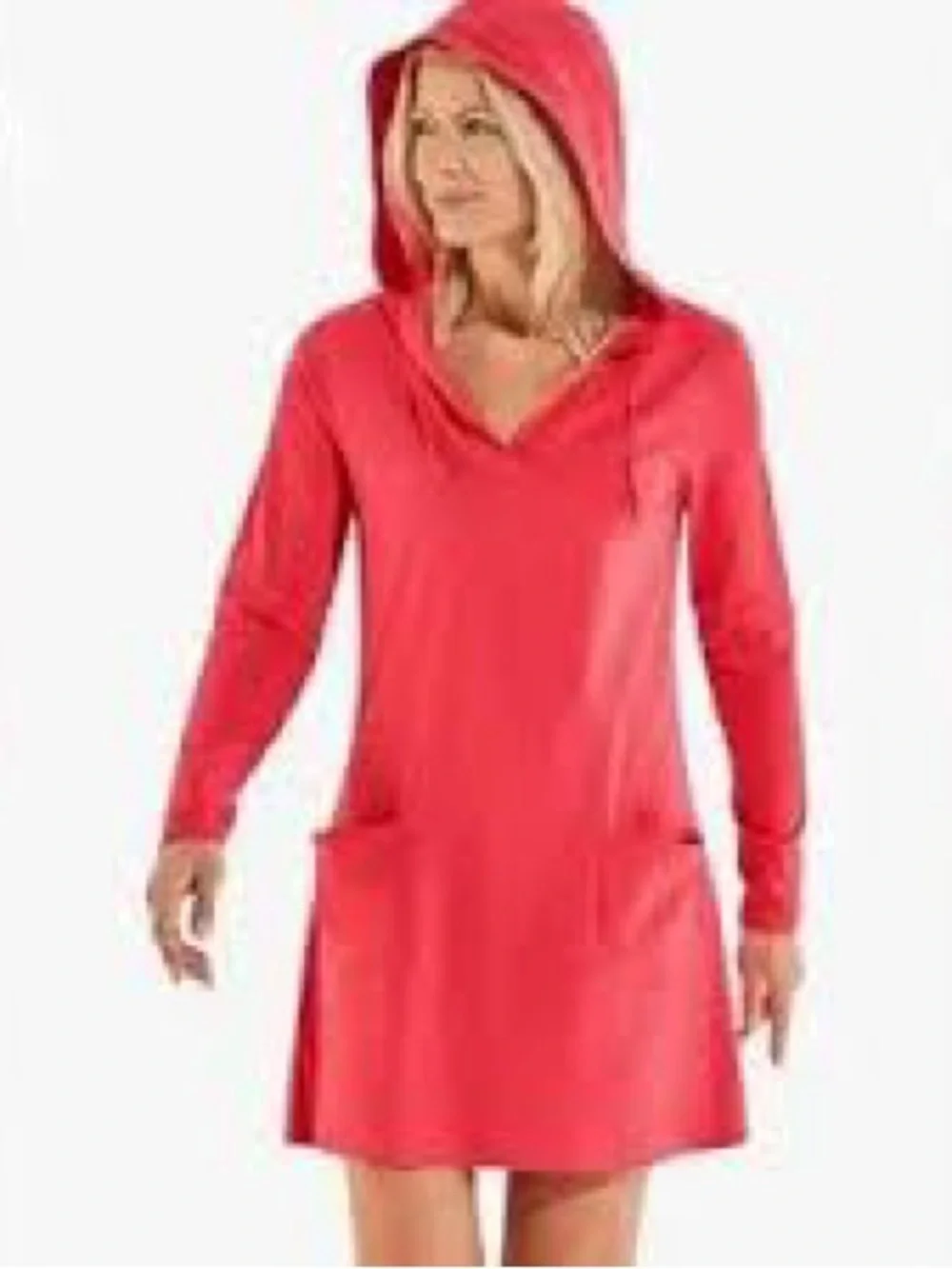 J. Crew Bright Red Hooded Tunic - Picture 1 of 7